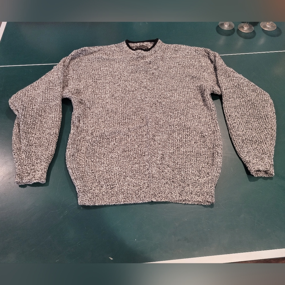 Vintage Men’s Sweater Graphix Acrylic Pullover Sweater Large Gray